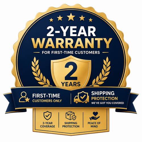 2-Year Warranty + Shipping Protection for First-Time Customers